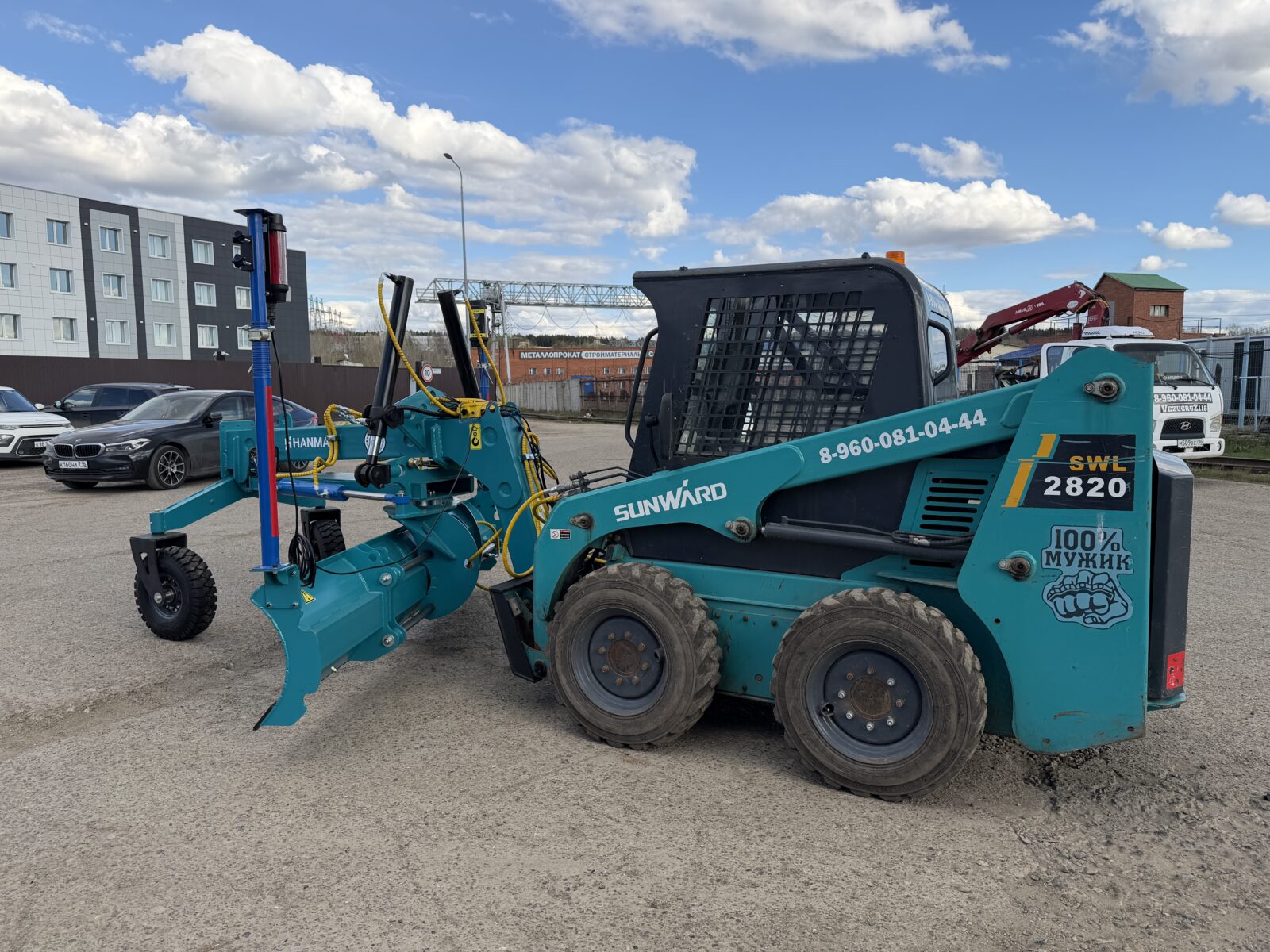 Грейдер на мини погрузчик 3м Отвал CAT 289d